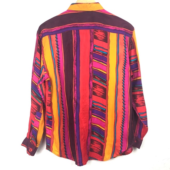 90s 100% Silk Shirt - Picture 6 of 8